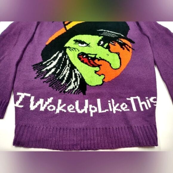 Halloween Knit Sweater Wicked Witch Unisex SZ Small-Medium - Picture 8 of 12
